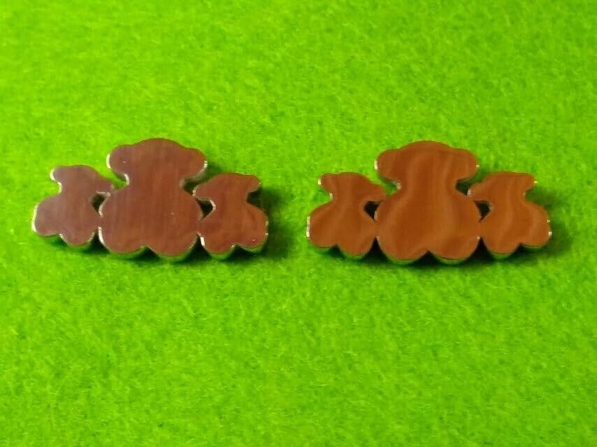 Pendientes acero mujer colección primavera tres ositos con presión
