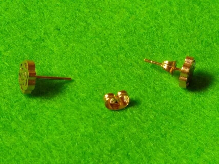 Pendientes acero dorado mujer colección primavera forma de flor con presión - Imagen 3