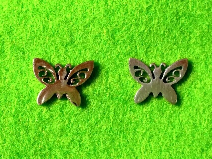 Pendientes acero mujer colección primavera mariposas con presión