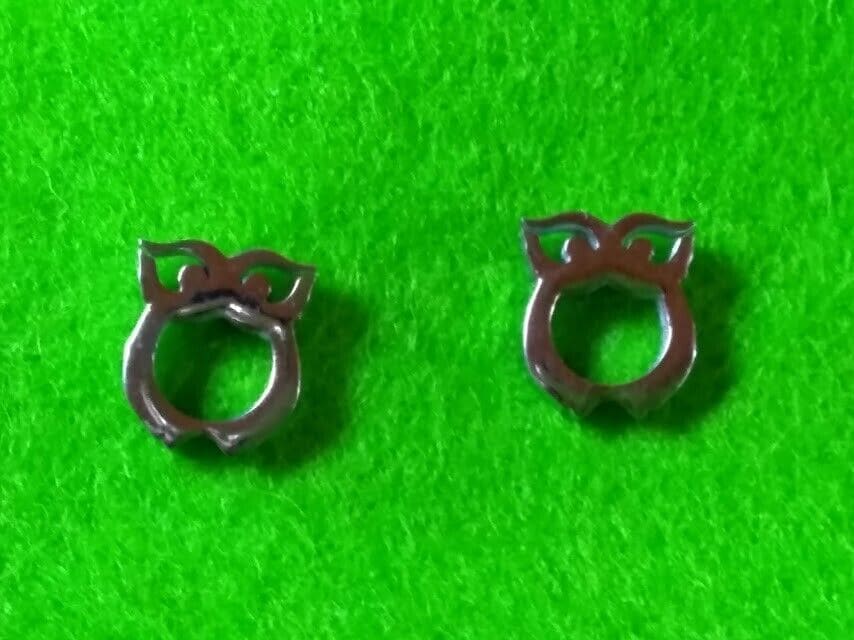 Pendientes acero mujer colección primavera buhos con presión