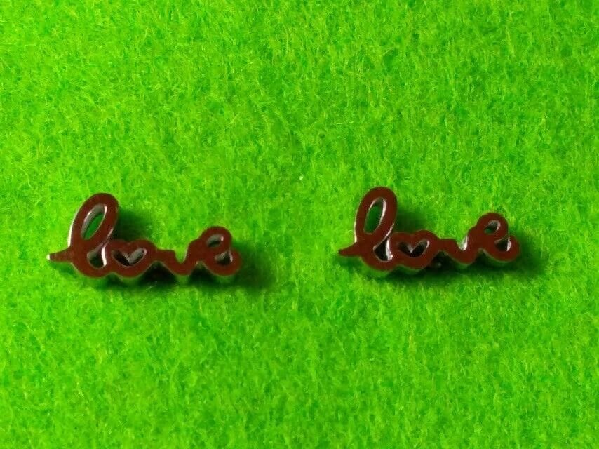 Pendientes acero mujer colección primavera Love con presión