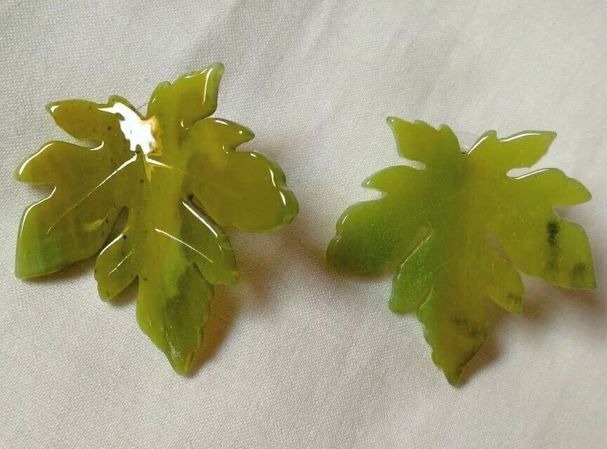 Pendientes mujer en acetato con forma de hoja cierre de presión Nuevos - Imagen 10