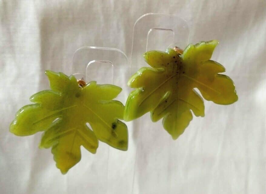 Pendientes mujer en acetato con forma de hoja cierre de presión Nuevos - Imagen 6