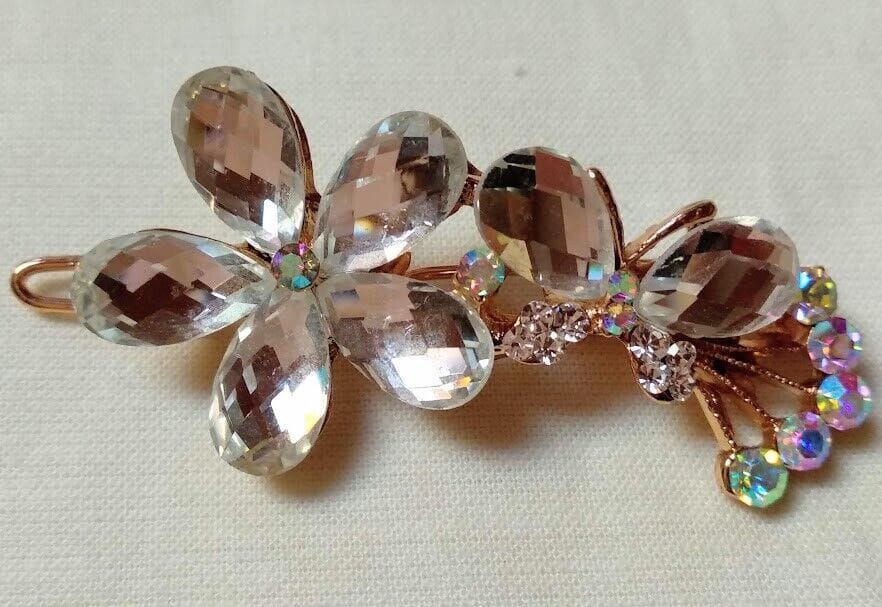 Pasador pelo color dorado mujer piedras de colores Nuevo - Imagen 4