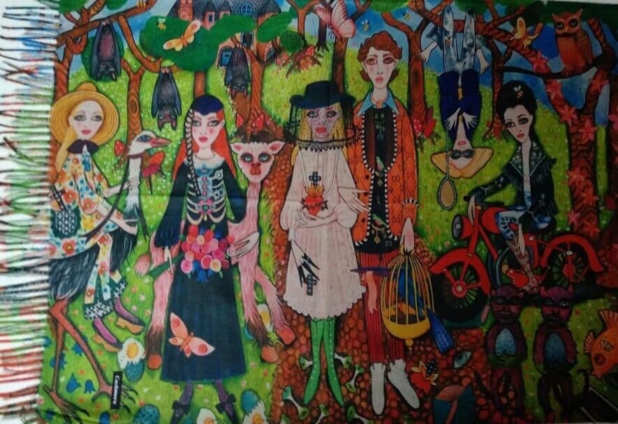 Pasmina Cashmere estampado figuras bosque Nuevo con etiquetas (105) - Imagen 4