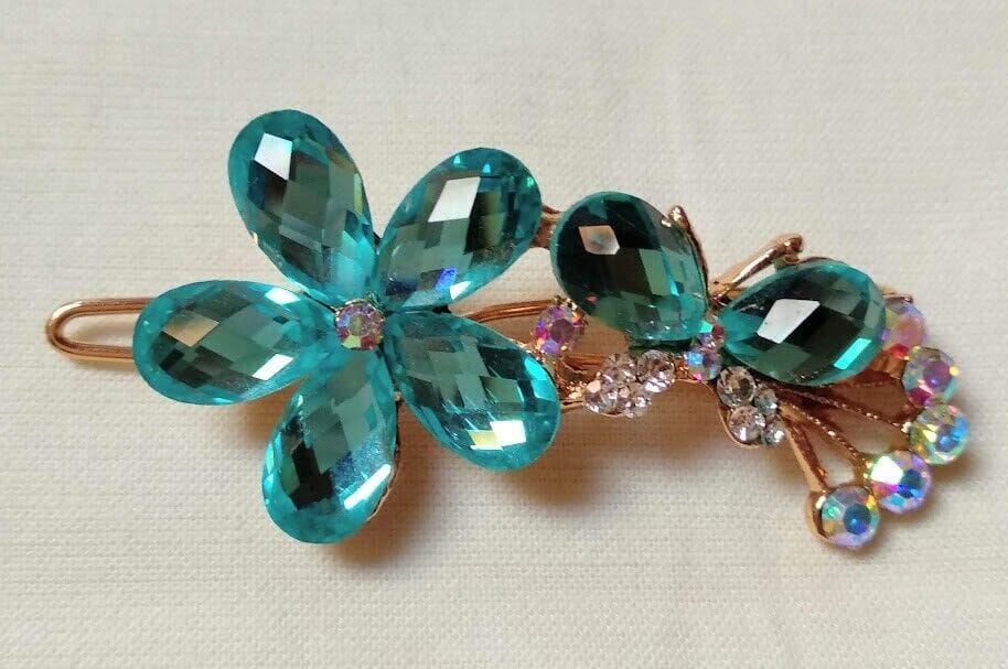 Pasador pelo color dorado mujer piedras de colores Nuevo - Imagen 5