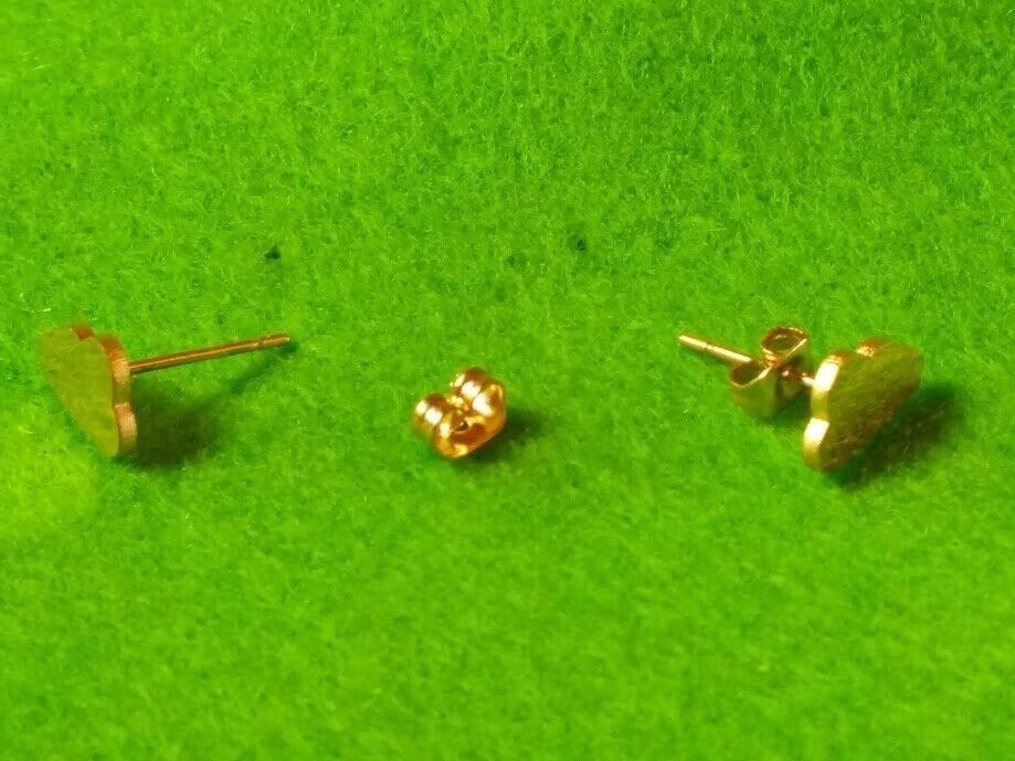 Pendientes acero dorado mujer colección primavera forma nube con presión - Imagen 3