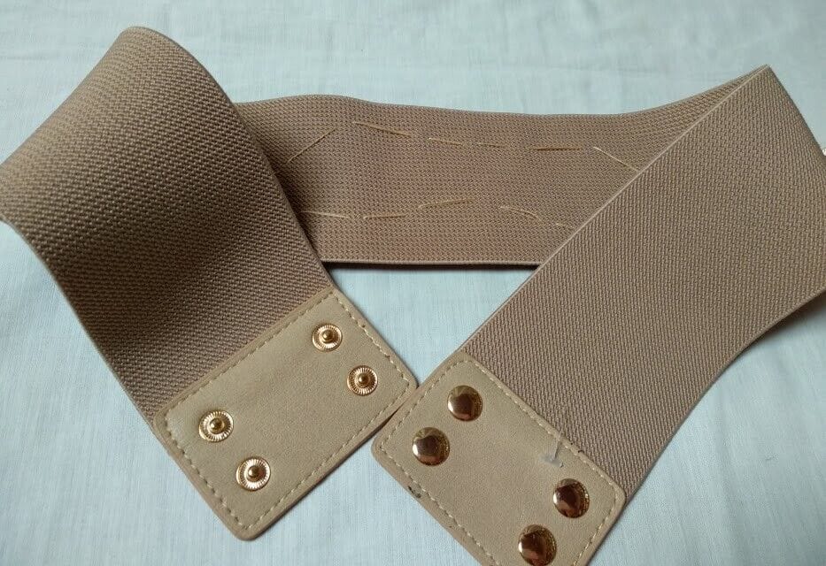 Cinturón elástico mujer con flores bordadas  de raso Nuevo - Imagen 5