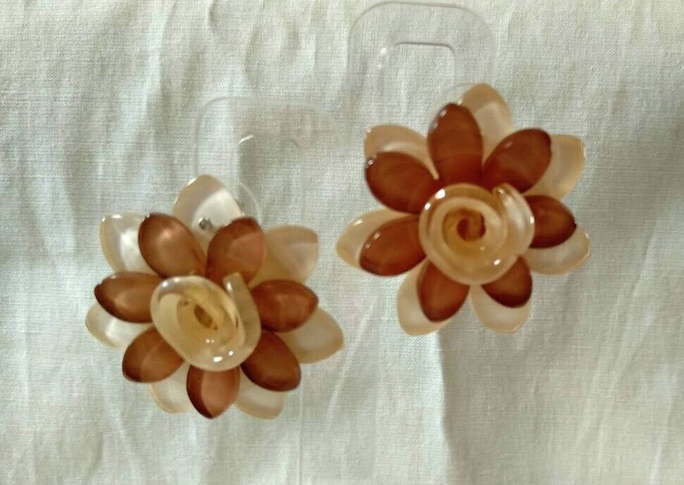 Pendientes acetato mujer forma de flor cierre presión Nuevos - Imagen 4